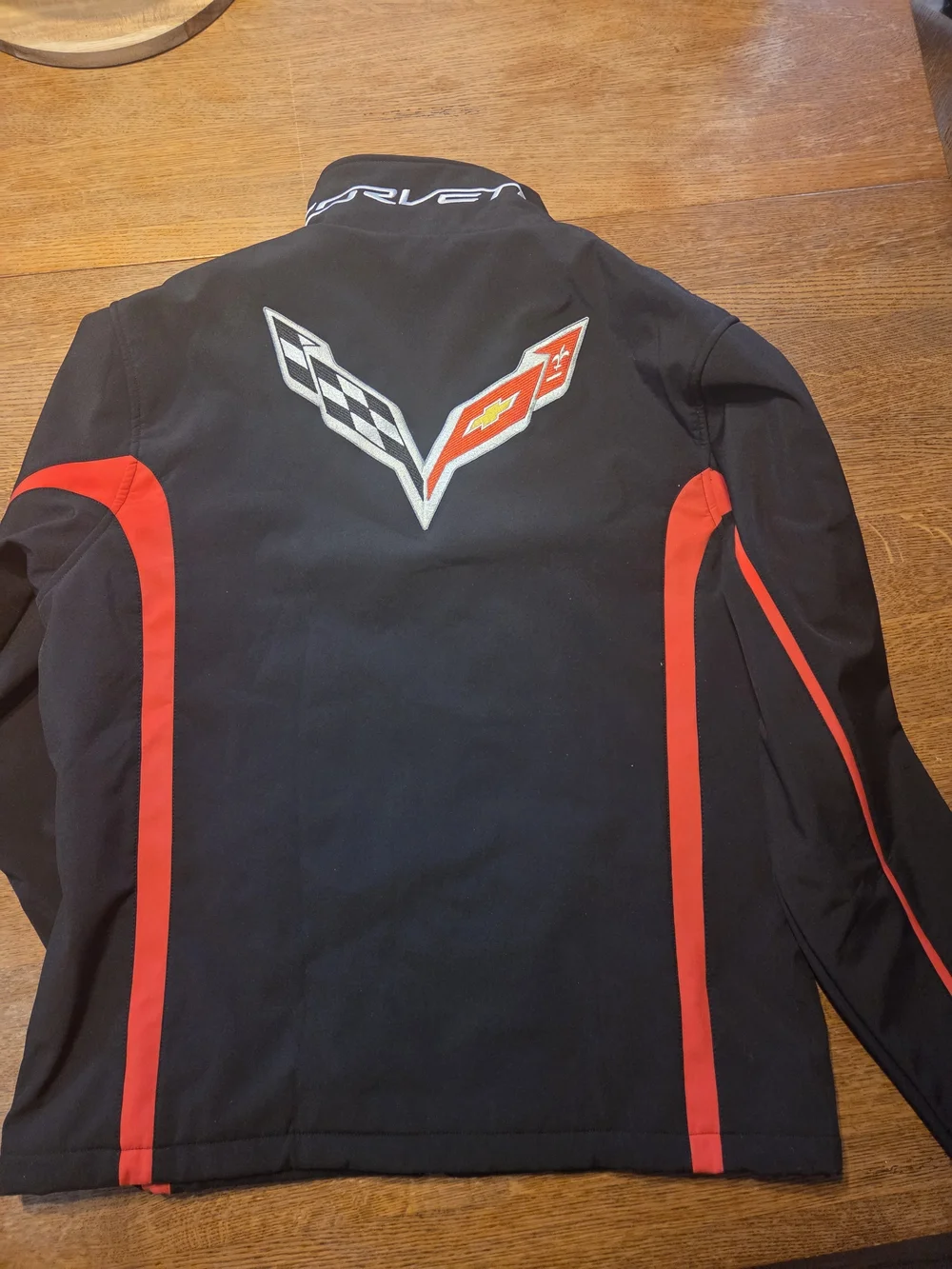 MENS Corvette Black & Red Softshell Jacket